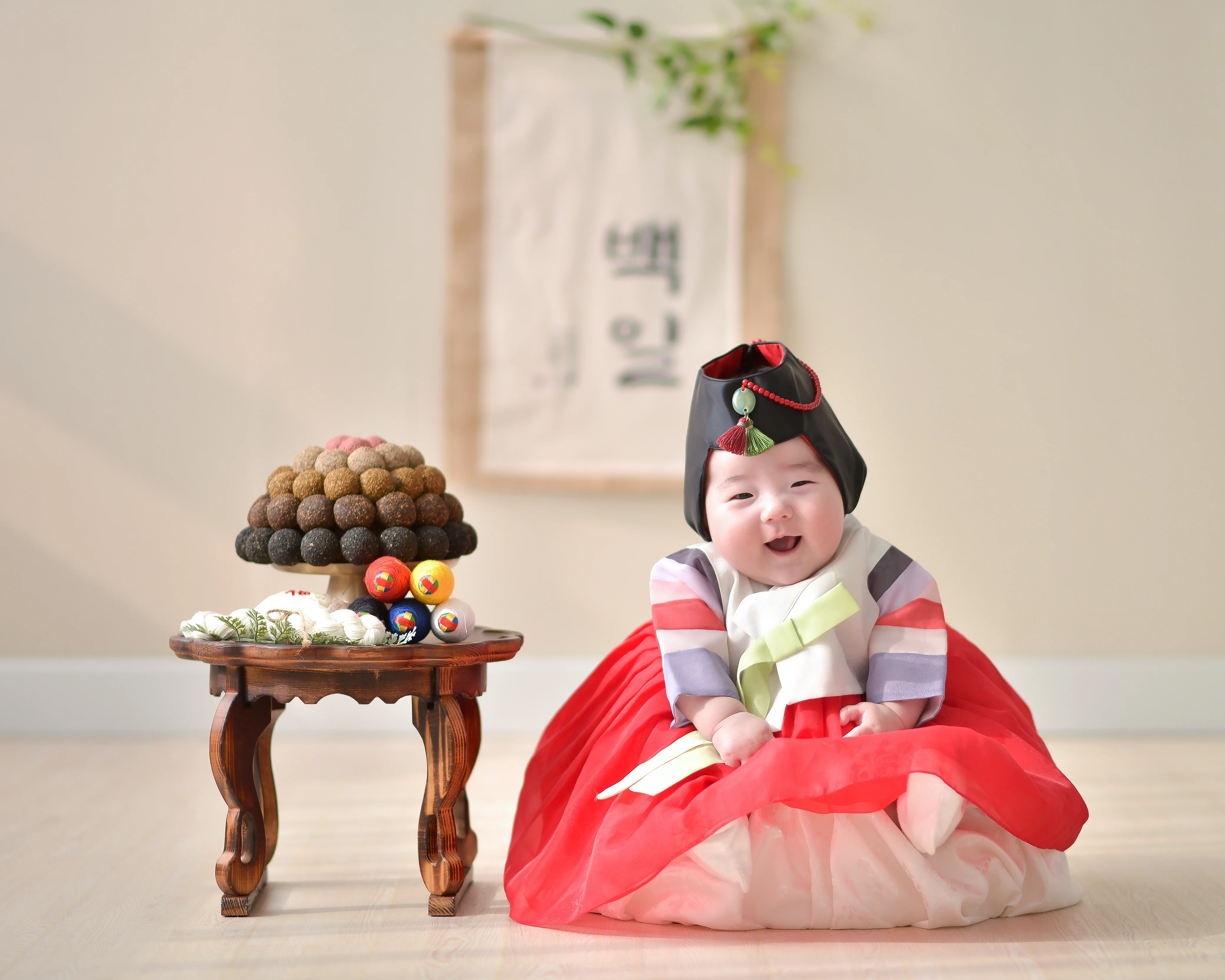 심플백일상 컨셉 사진 1