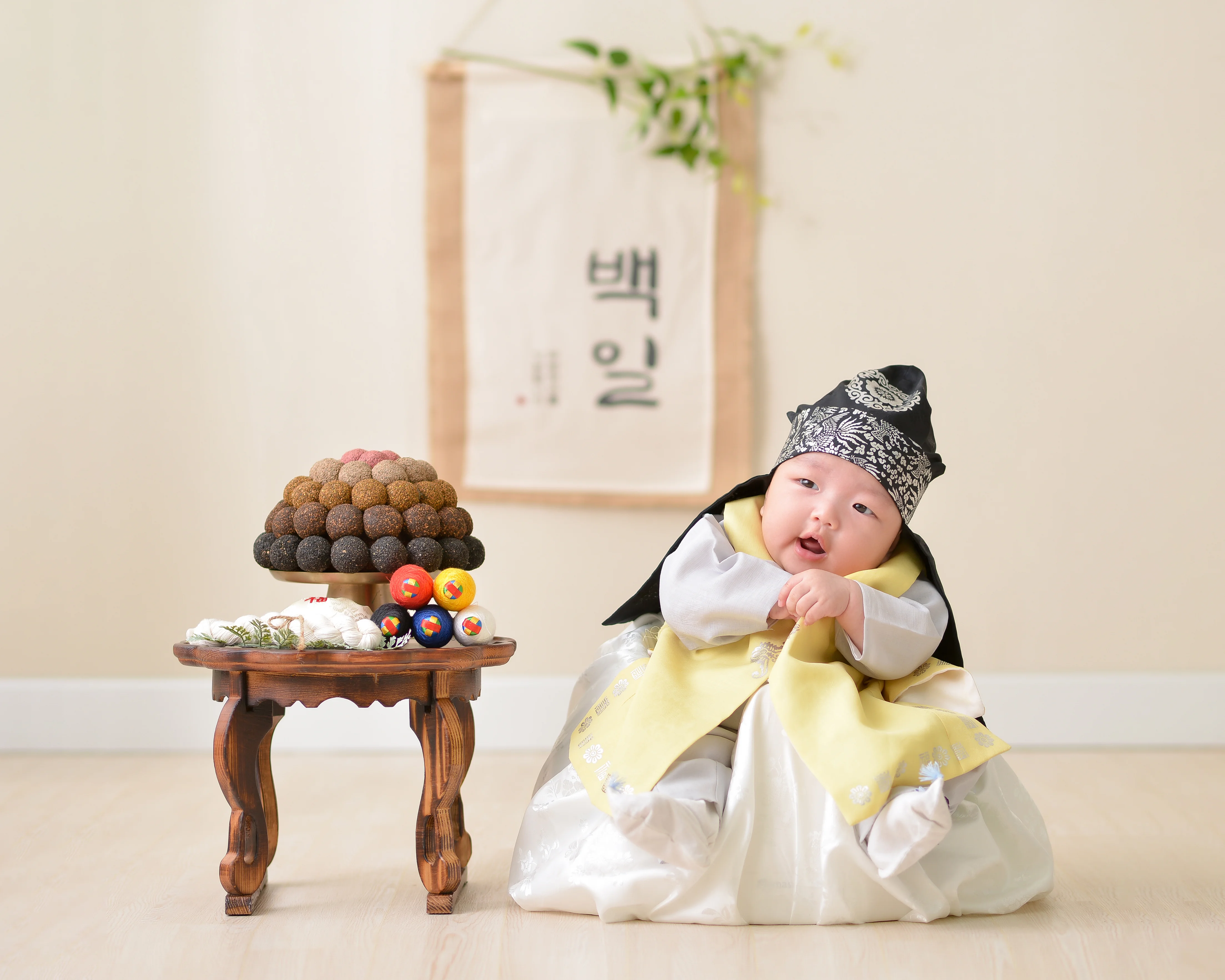 심플백일상 컨셉 사진 3