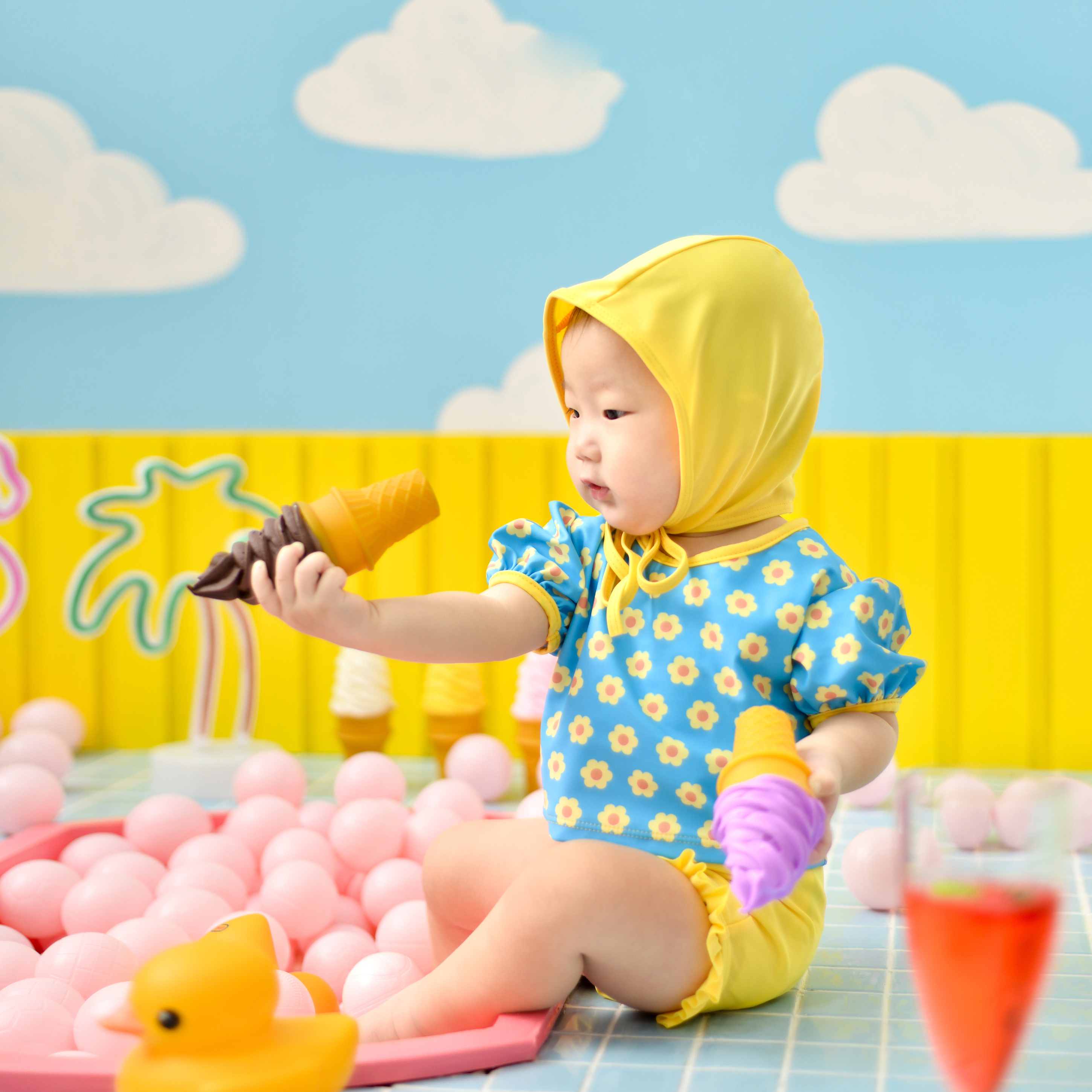 200일 핑크샤워 컨셉